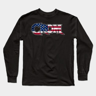 Crom, American Flag Long Sleeve T-Shirt